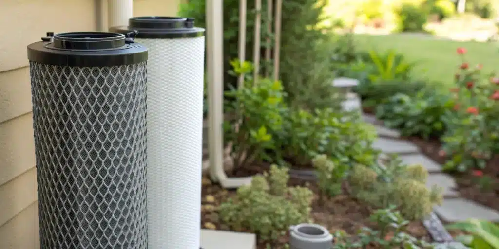 Carbon filter for odor control in outdoor cannabis cultivation