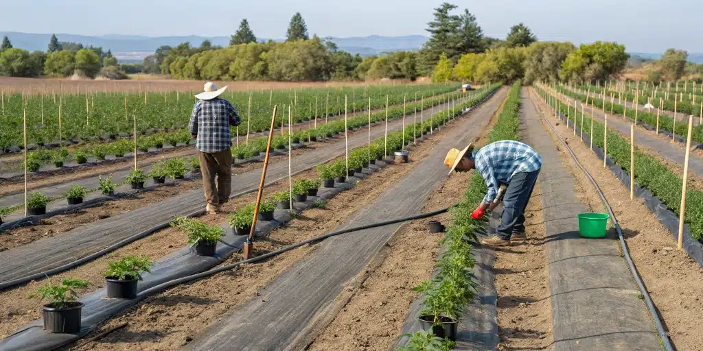 Seasonal planting calendar for cannabis outdoor cultivation with highlighted frost dates and optimal planting periods.