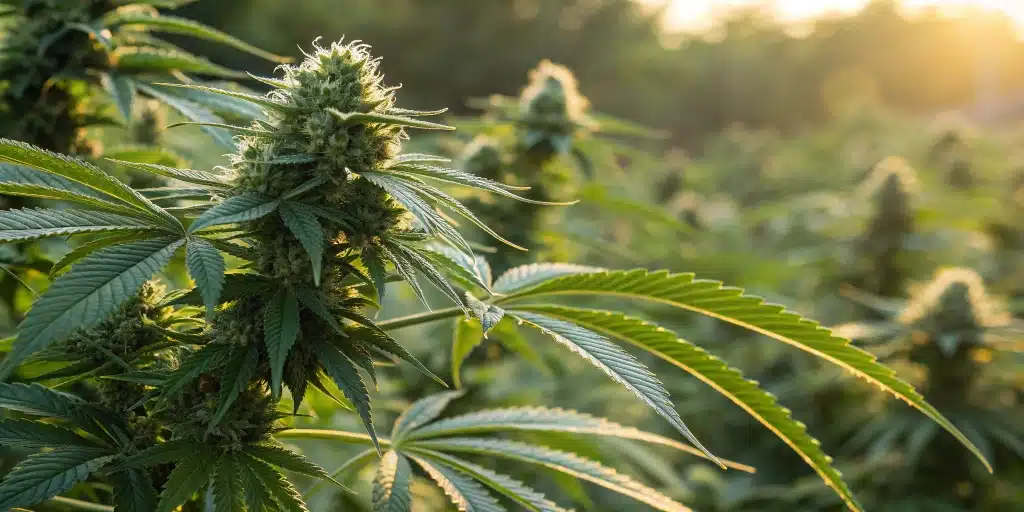 Close-up view of outdoor autoflower yield showcasing dense, healthy buds under sunlight.