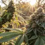 Close-up view of flowering cannabis buds showing increased yield during outdoor cultivation."