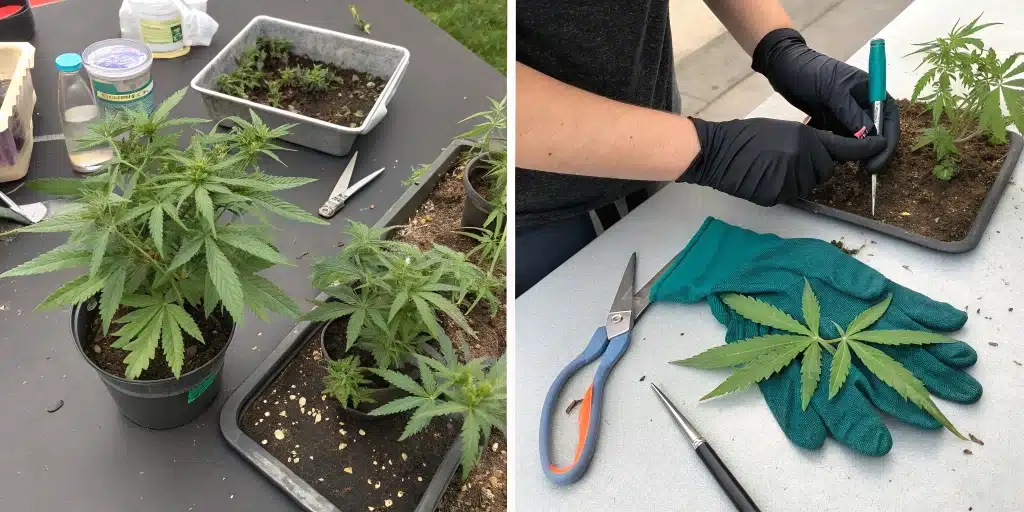 Infographic displaying when to top outdoor plants with clear steps and techniques for a successful topping process.