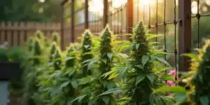A well-maintained backyard cannabis garden