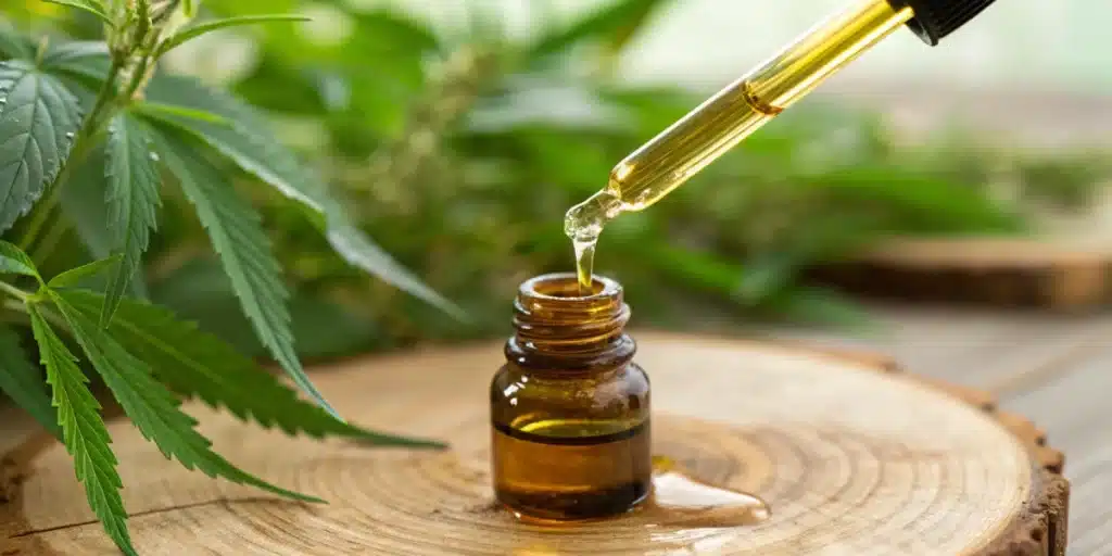 Dropper applying oil rich in b-caryophyllene terpene