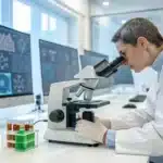 Realistic lab scene demonstrating CBG Inflammation effects on cell cultures, emphasizing its potential to reduce chronic inflammation naturally.