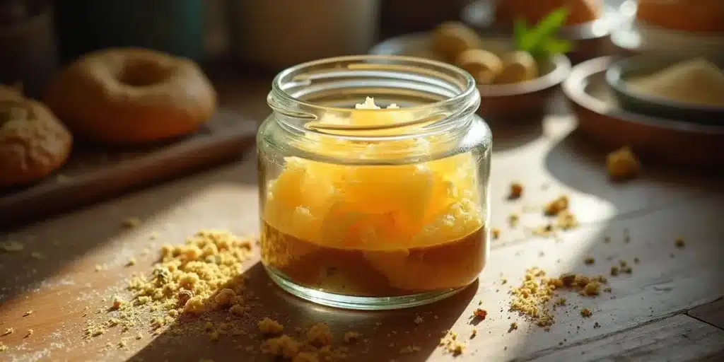 Finished Cannabutter from Kief Stored for Baking.