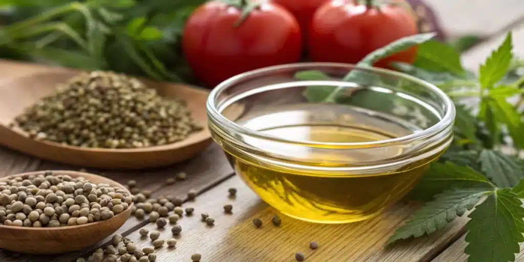 is hemp seed oil safe during pregnancy in a wholesome kitchen setting.