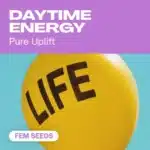 Daytime Energy cannabis seed pack designed for uplifting daytime effects, illustrated with a bright yellow balloon reading LIFE.