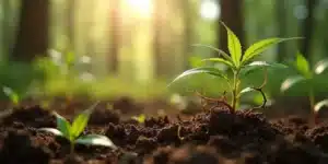 Rhizomes roots cannabis development in young plants during early growth stages.