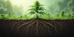 Cannabis roots deep or wide under mature plant
