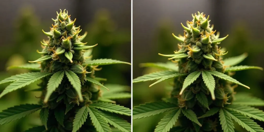 Grow AK 47 Fast Version buds with rich trichomes and pistils.