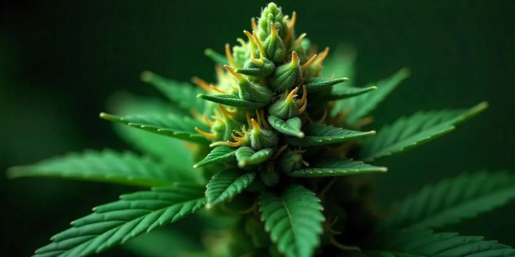 Candy Kush Fast Version bud with orange pistils.