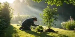 Cannabis plant stem close-up showing delicate white root hairs and moisture drops.
