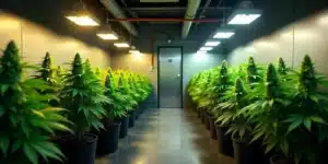 Grow AK 47 Fast Version under LED lights in indoor setup.