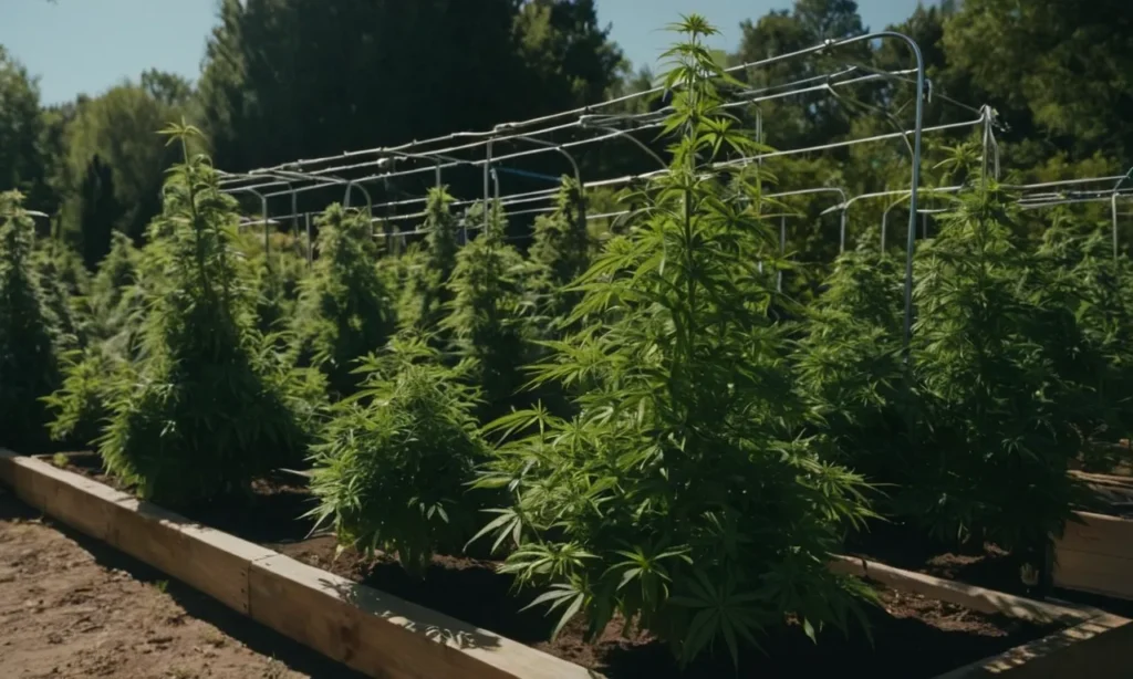 Grow Cinderella 99 x Blueberry in outdoor raised beds with SCROG support.