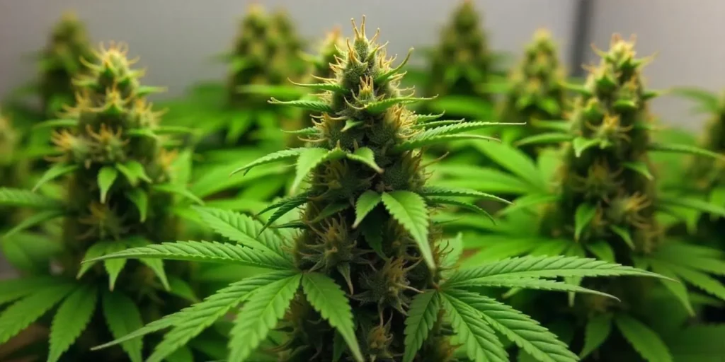 Young Candy Kush x Do-Si-Dos plants in hydroponic setup indoors.