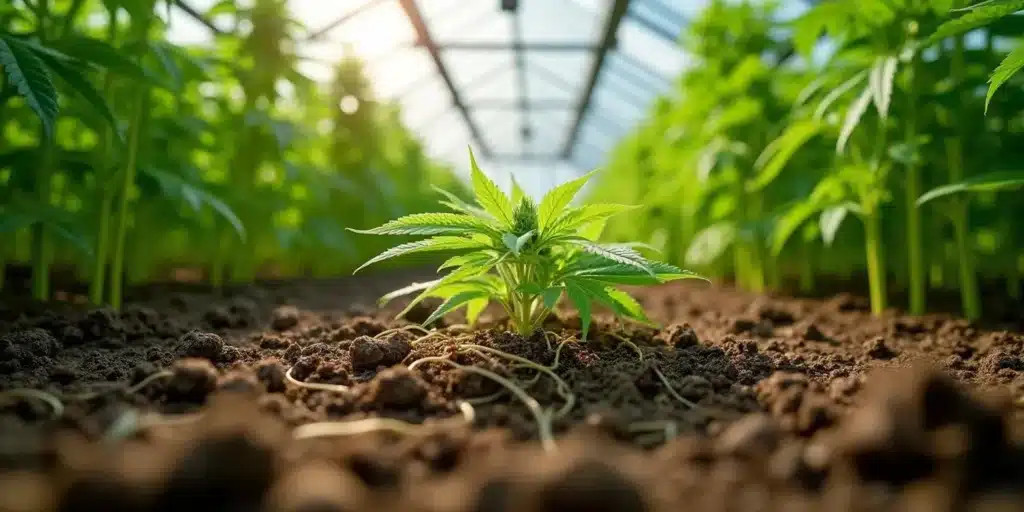 Do cannabis roots contain THC during early growth stages.