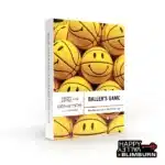 Ballers Game seed box with yellow smiley basketballs stacked tightly.