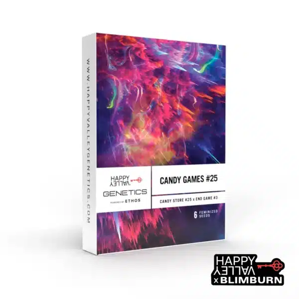 Candy Games 25 seed box with abstract neon candy-colored patterns.