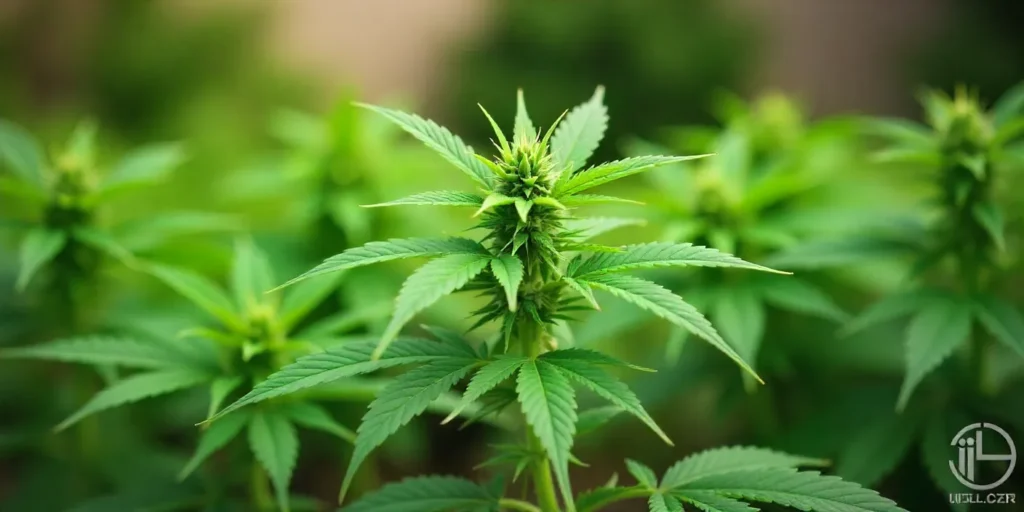 CBD Strawberry (1:30) plant growing outdoors with healthy bud.