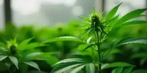 Early vegetative stage of grow CBD Wellness indoors.