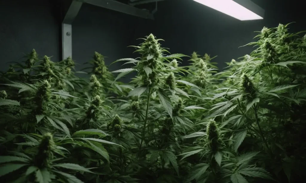 Cherry AK Auto plants thriving under LED light in a compact grow tent.