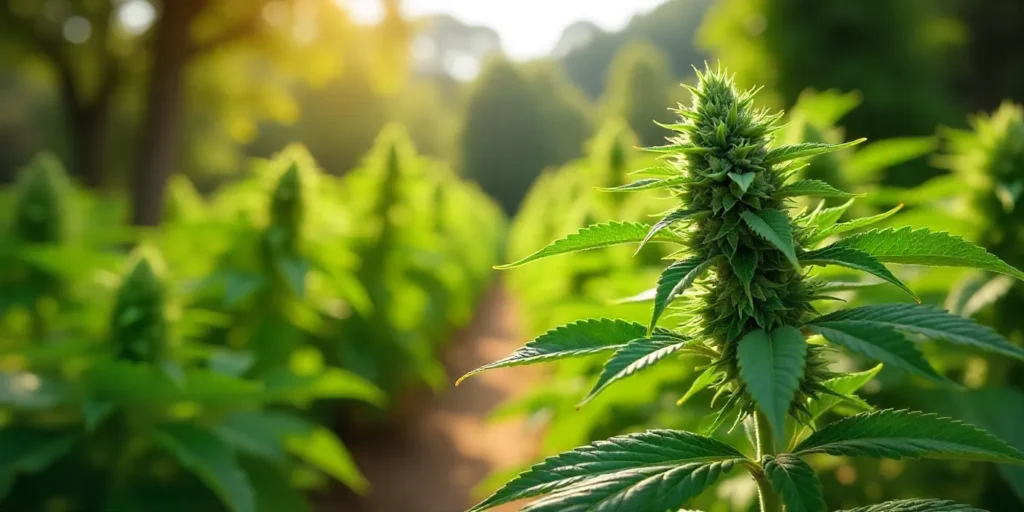 Grow CBD Sour Lemon (1:1) Flowering plant outdoors in full sun.