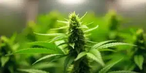 Grow CBD Sour Lemon (1:1): Indoor plant mid-flowering phase.