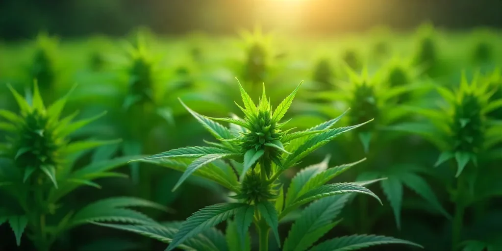 CBD Wellness plants thriving under natural sunlight in an open field.