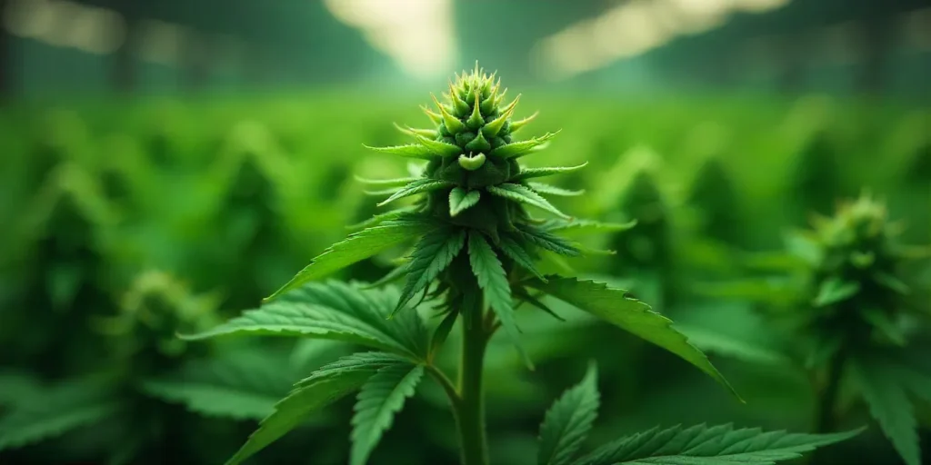 Indoor-grown CBD Strawberry (130) plant with thick colas and stable cannabinoid levels.