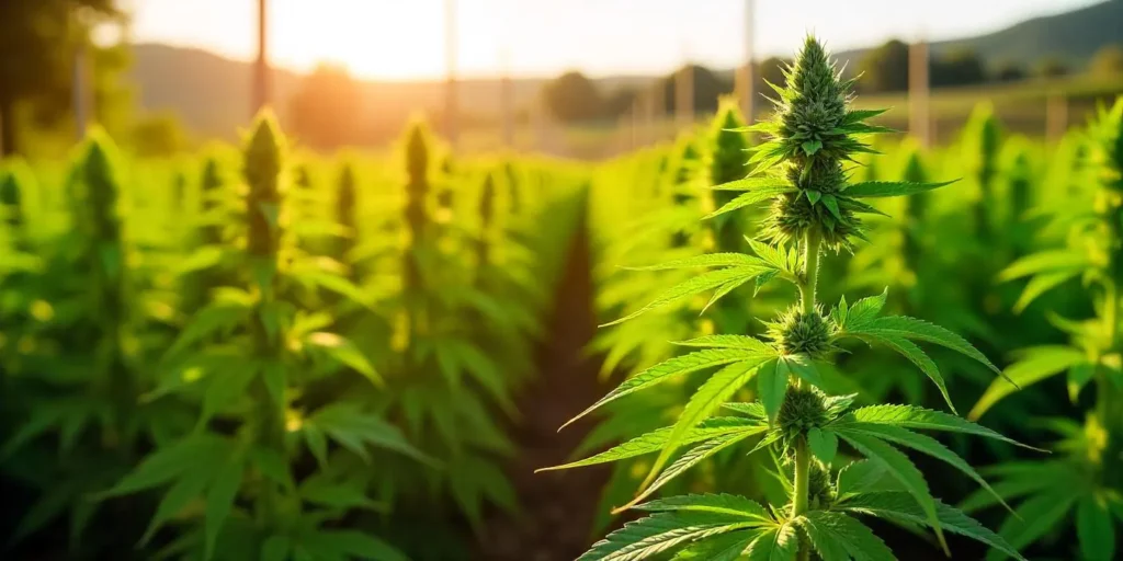 Outdoor Carmagnola CBD plants thriving in natural sunlight.