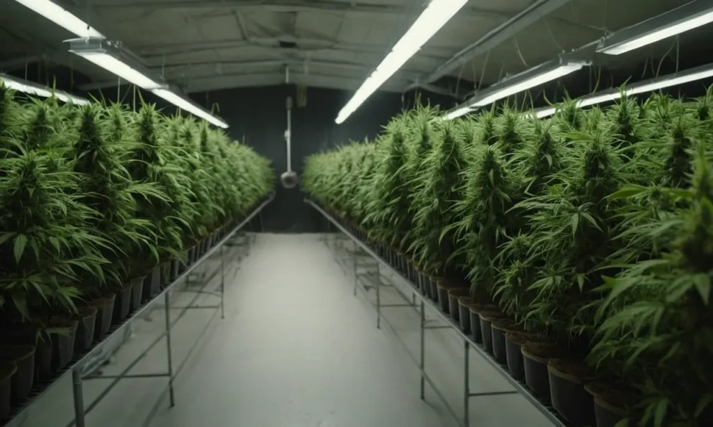 Indoor setup to grow Chocolope Kush Regular cannabis plants.