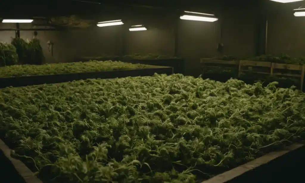 High-yield Cream Auto buds drying in ideal indoor conditions to preserve flavor and potency. Optimized harvest quality for autoflowering genetics.