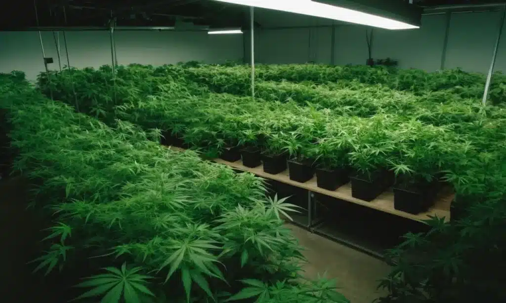 Cream Auto plants thriving in an indoor setup with precise light and nutrients. Compact growth and fast cycle ideal for discreet cultivation.