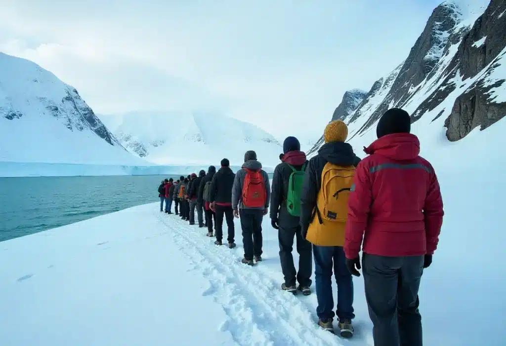 Global Cannabis Family Treks Through Snowy Frontiers.