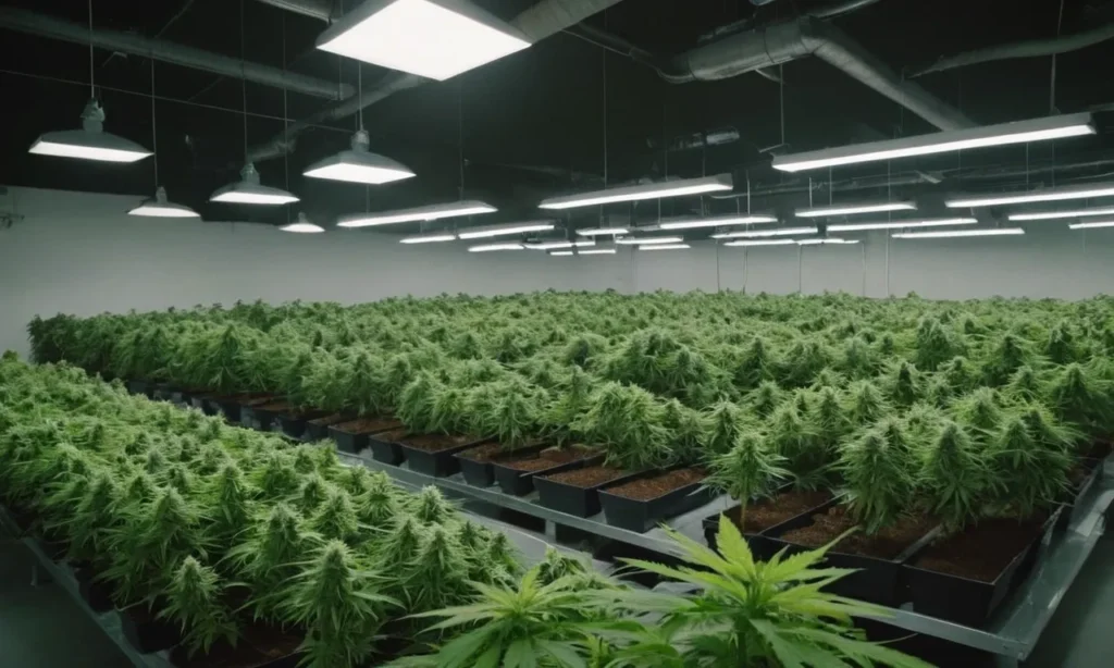 Industrial indoor grow operation for Chocolope Kush Regular.