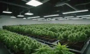 Industrial indoor grow operation for Chocolope Kush Regular.