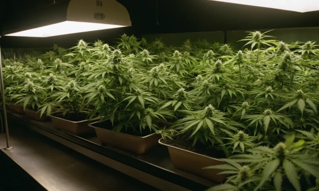 Indoor grow setup of Cinderella 99 x Somango cannabis strain.