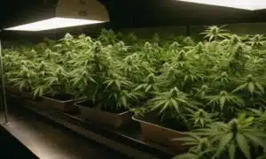 Indoor grow setup of Cinderella 99 x Somango cannabis strain.