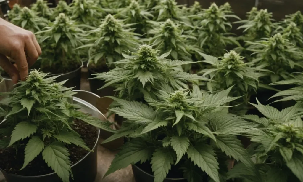 Hand checking grow Cinderella 99 x Somango in flowering stage.