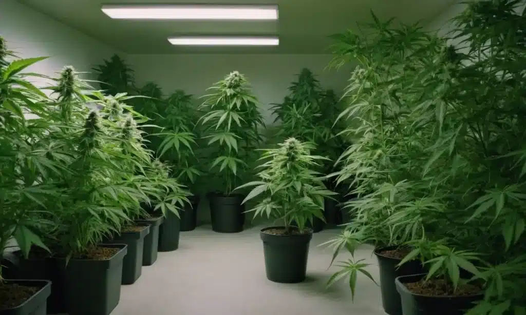 Spacious grow Critical 2.0 environment featuring tall, well-developed plants thriving under controlled LED lighting in individual pots.