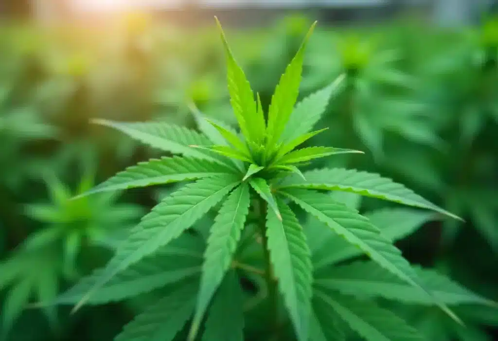 Healthy cannabis plant growing under sunlight: strains for 2026.