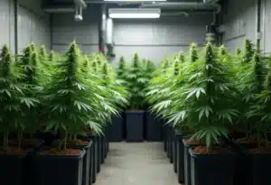 Indoor cultivation of Critical Bilbo Auto cannabis plants.