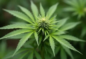 Critical Nicky Kush cannabis compact green bud.