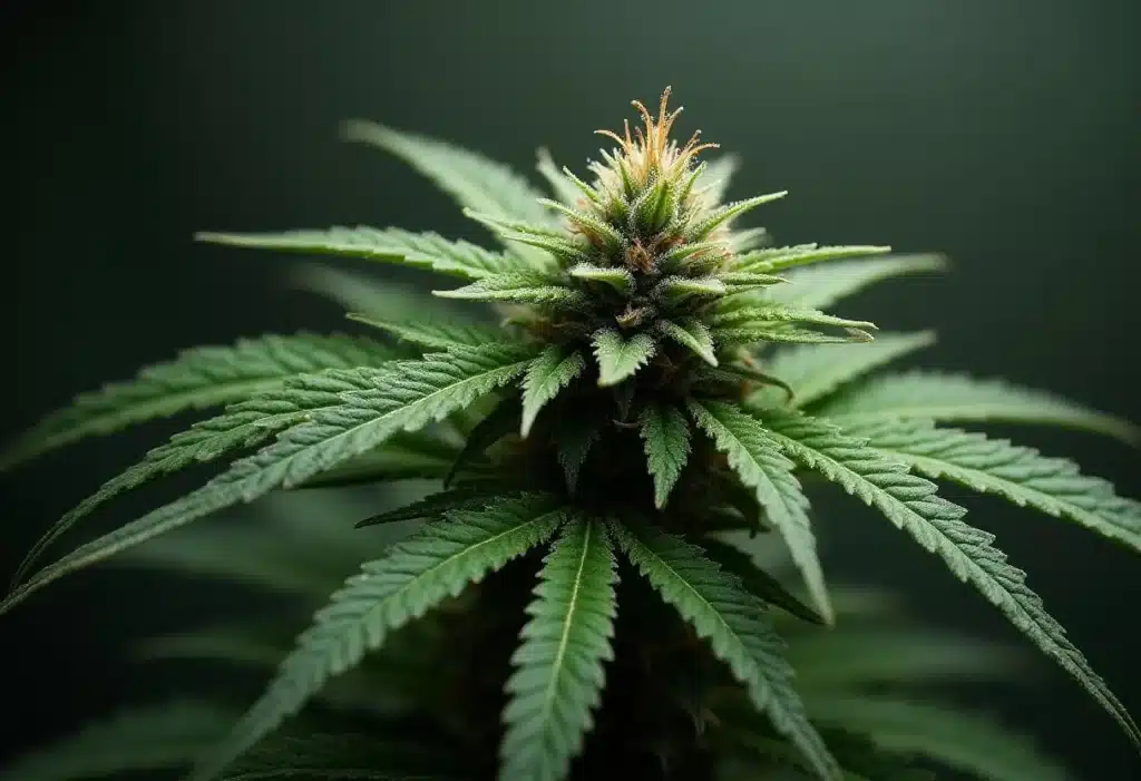 Critical Widow features frosty trichomes and bright pistils, offering growers a powerful hybrid strain with rich aroma and excellent THC production.