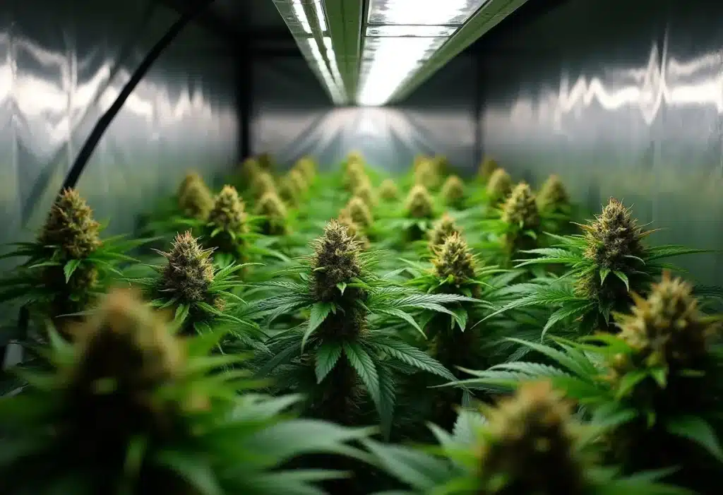 Critical x AK47 Auto autoflowering strain in advanced flowering stage.