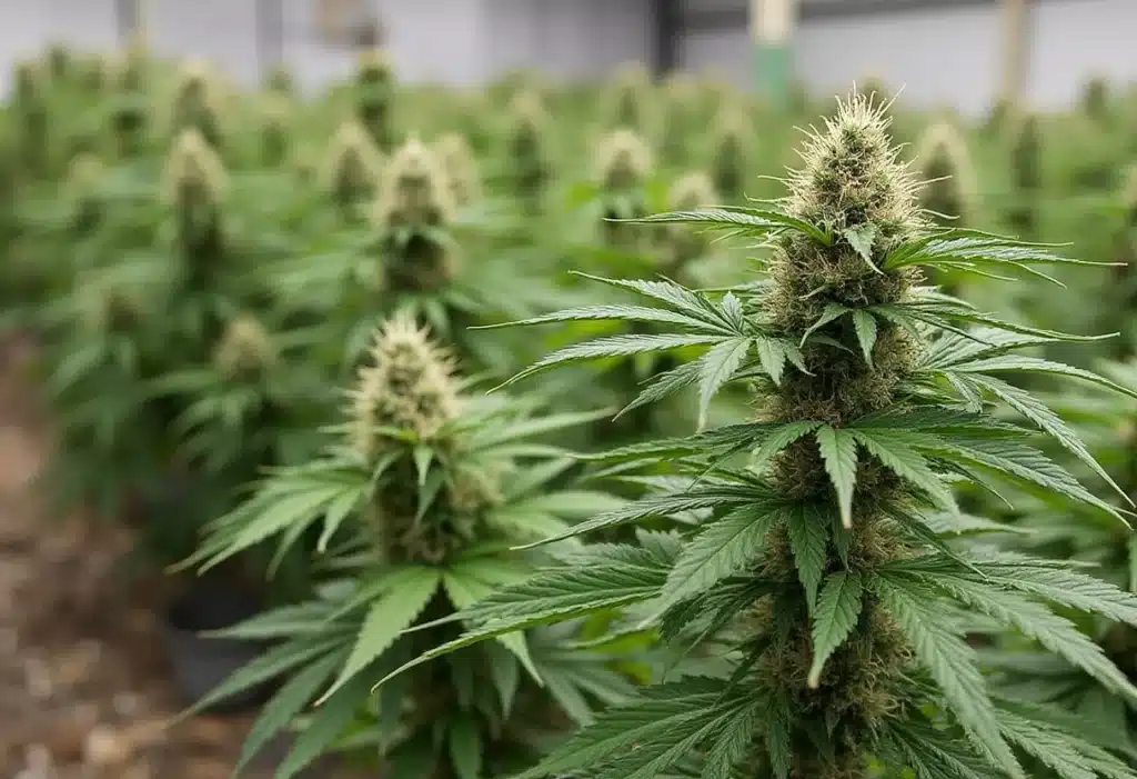 Critical Jack Auto cannabis plants growing indoors with dense buds.