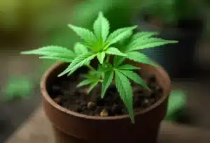 Anbau von Cannabissorten mit starker Allelopathie im Topf.