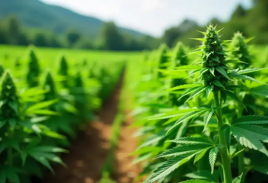 Cannabissorten mit starken allelopathischen Eigenschaften im Feld.
