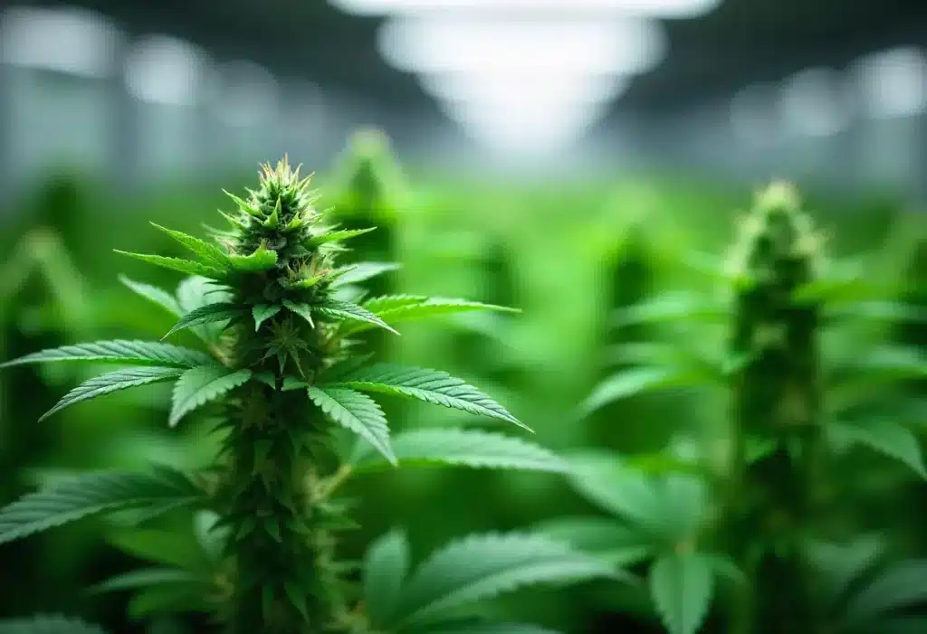 God’s Gift flowering indoors under LED lighting.