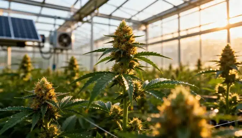 Amnesia Fast Version Greenhouse Flowering Under Natural Light.
